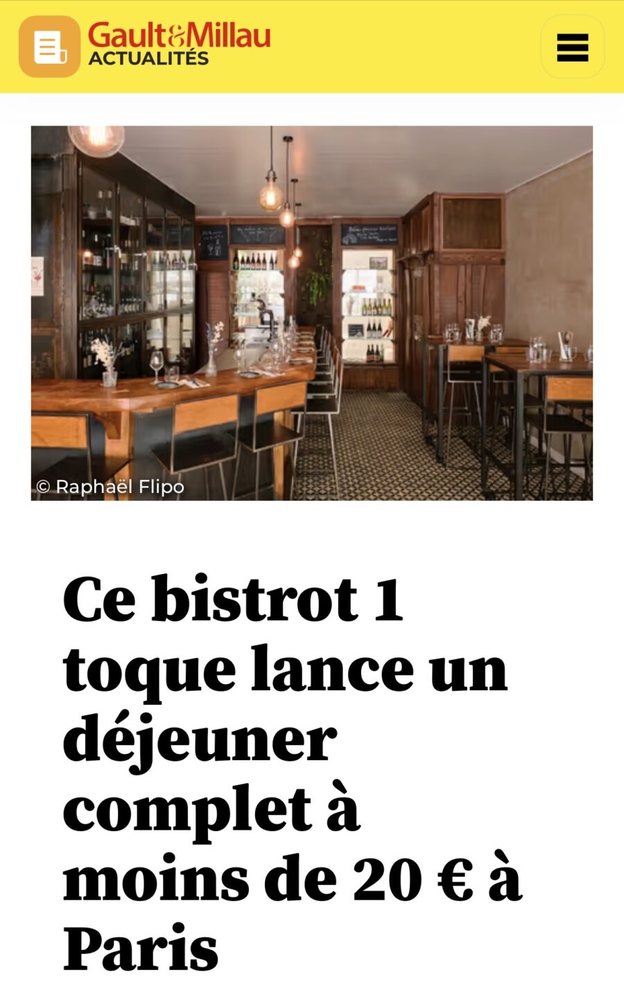 P’tit Deux mis à l’honneur par Gault & Millau